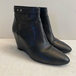 Loeffler Randall Black Leather Wedge Silvi Booties